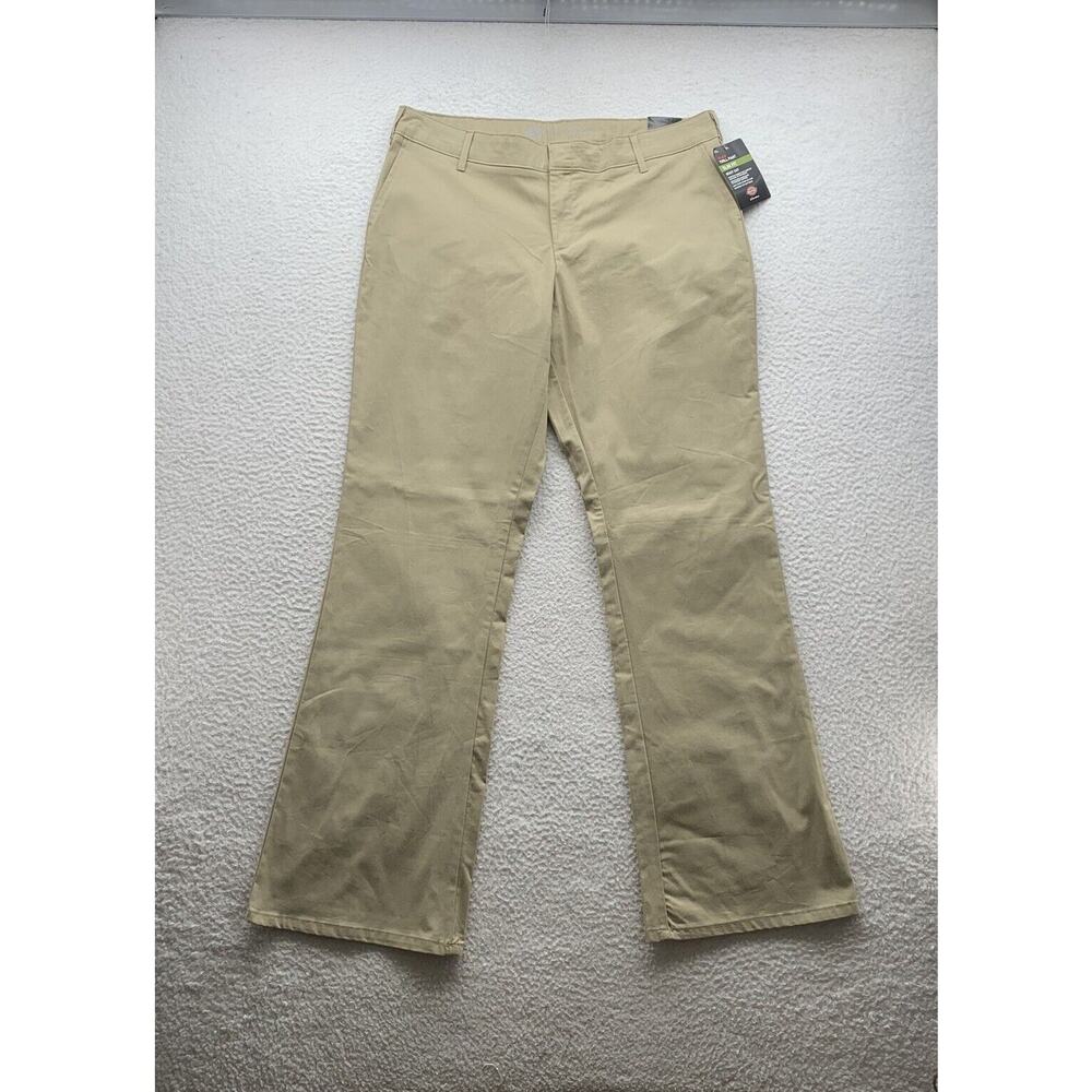 Dickies Pants Womens 16L Long (38x34) Tan‎ Slim Fit Boot Cut Flex Twill Workwear